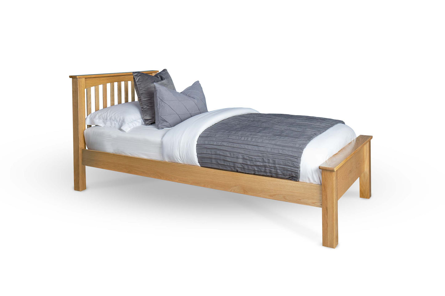 Brantham Bed Frame - Low Foot End - 3ft Single - Natural Oak