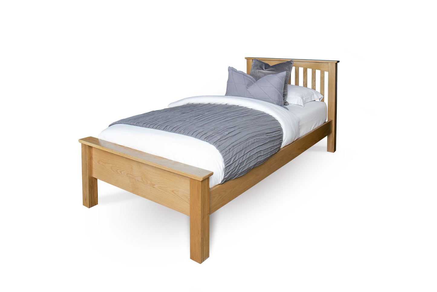 Brantham Bed Frame - Low Foot End - 3ft Single - Natural Oak