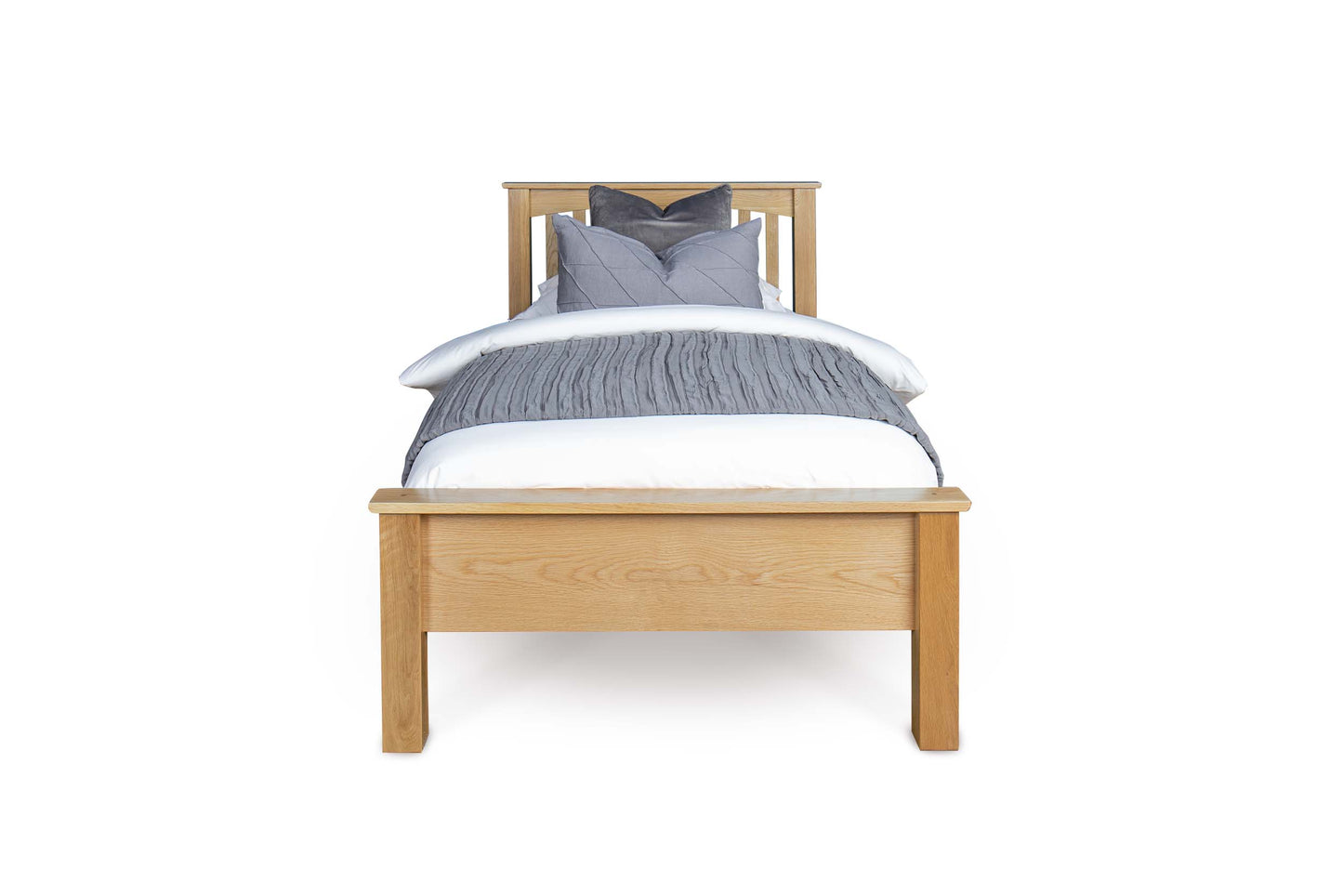 Brantham Bed Frame - Low Foot End - 3ft Single - Natural Oak