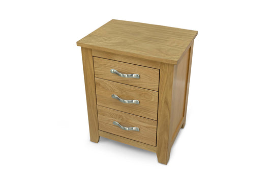 Brantham 2+1 Drawer Bedside Table - Natural Oak