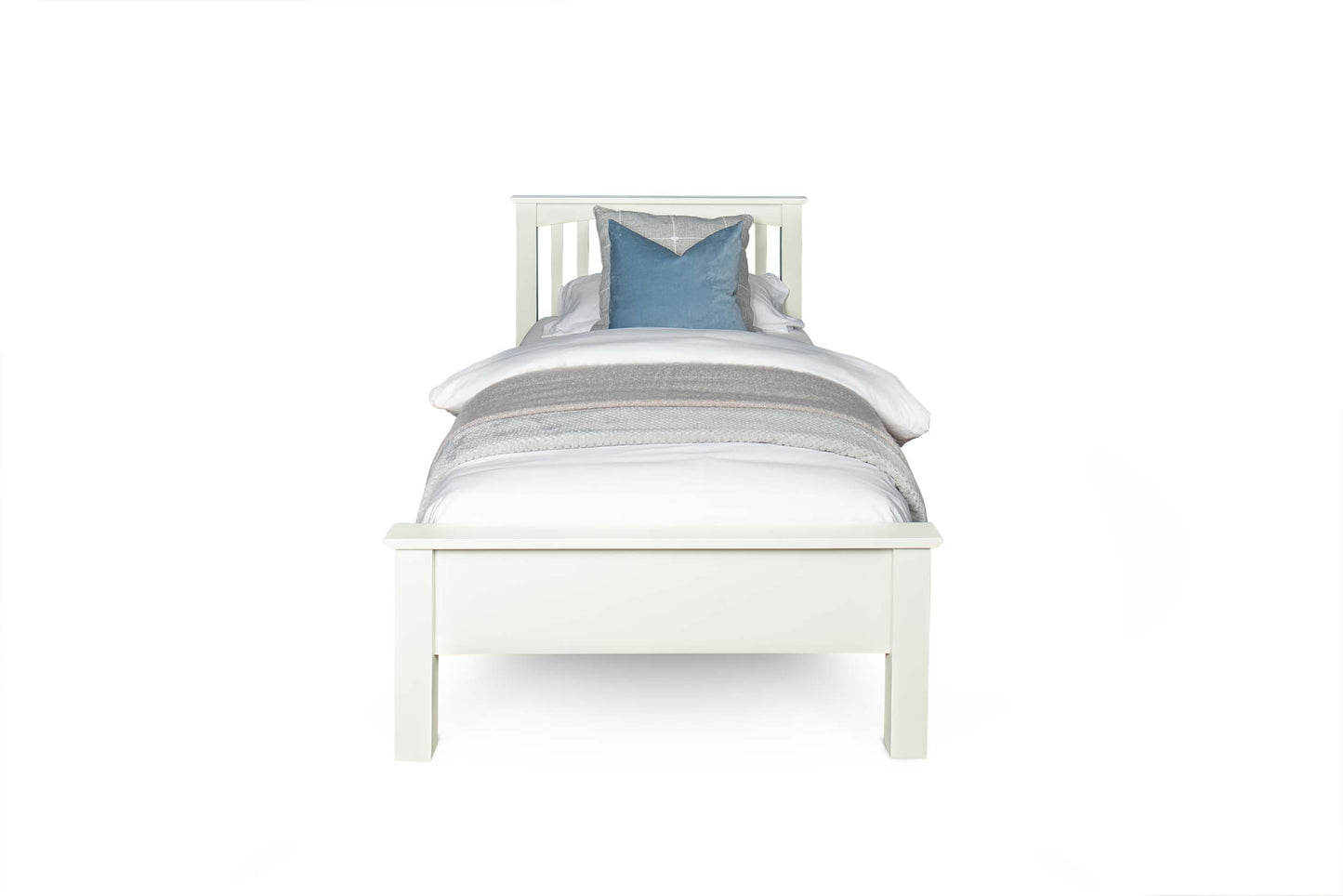 Brantham Bed Frame - Low Foot End - 3ft Single - Soft White