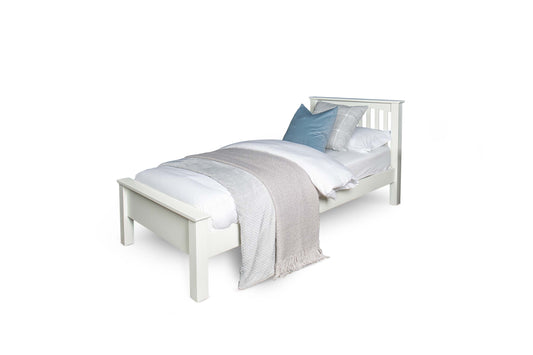 Brantham Bed Frame - Low Foot End - 3ft Single - Soft White