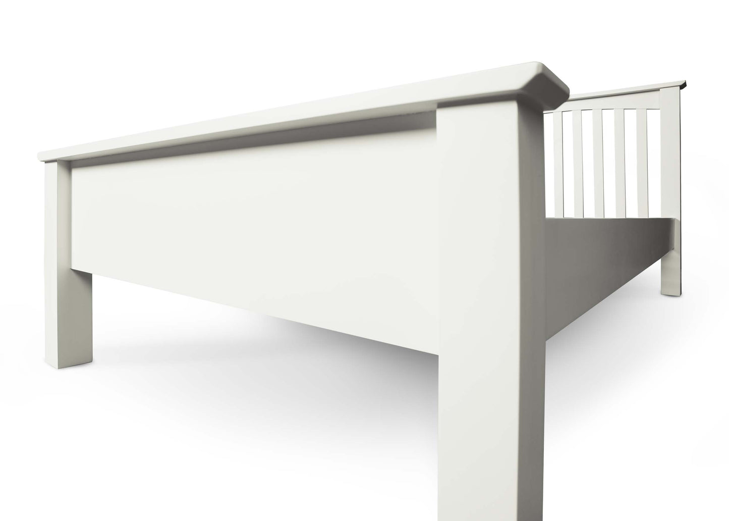 Brantham Bed Frame - Low Foot End - 3ft Single - Soft White