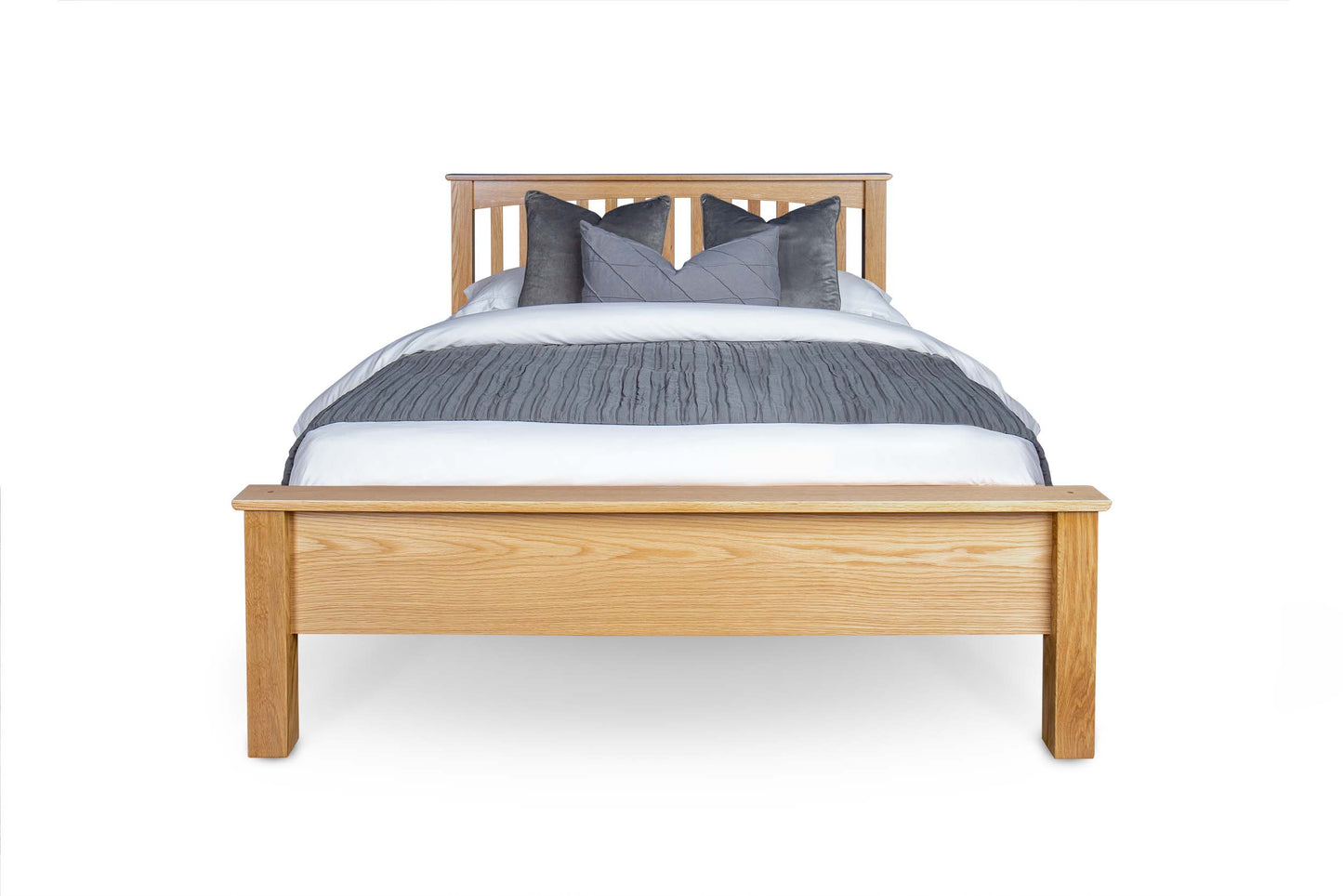 Brantham Bed Frame - Low Foot End - 4ft6 Double - Natural Oak