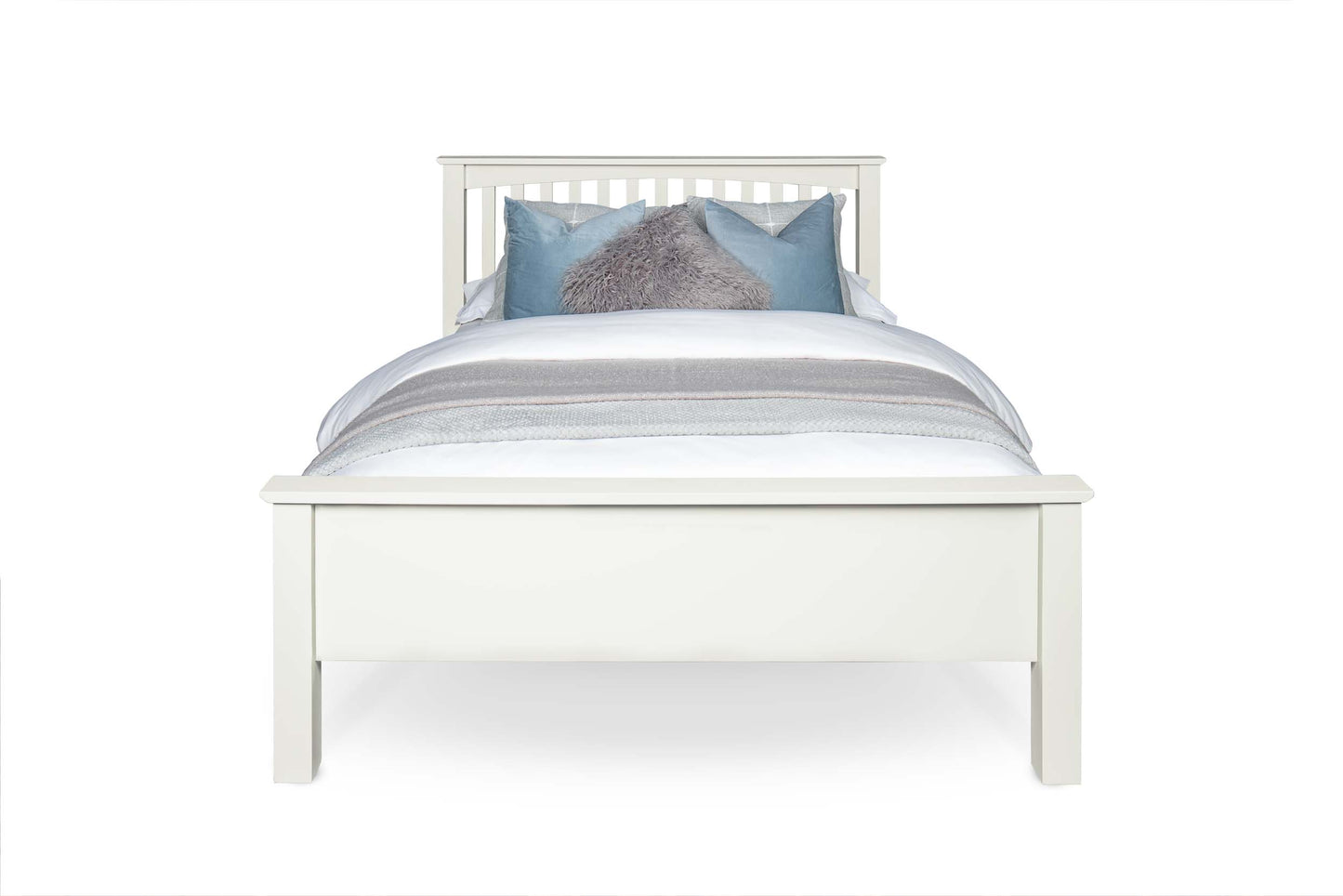 Brantham Bed Frame - Low Foot End - 5ft King Size - Soft White