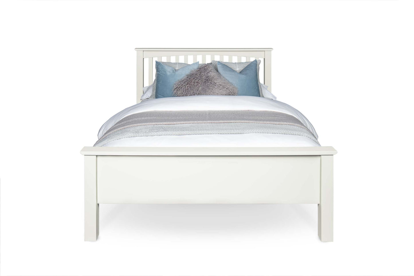 Brantham Bed Frame - Low Foot End - 6ft Super King - Soft White