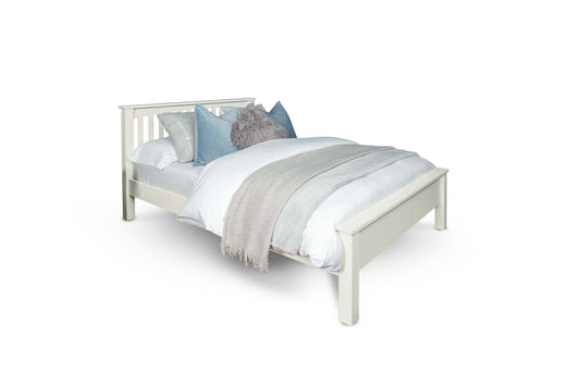 Brantham Bed Frame - Low Foot End - 5ft King Size - Soft White