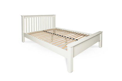 Brantham Bed Frame - Low Foot End - 4ft6 Double - Soft White