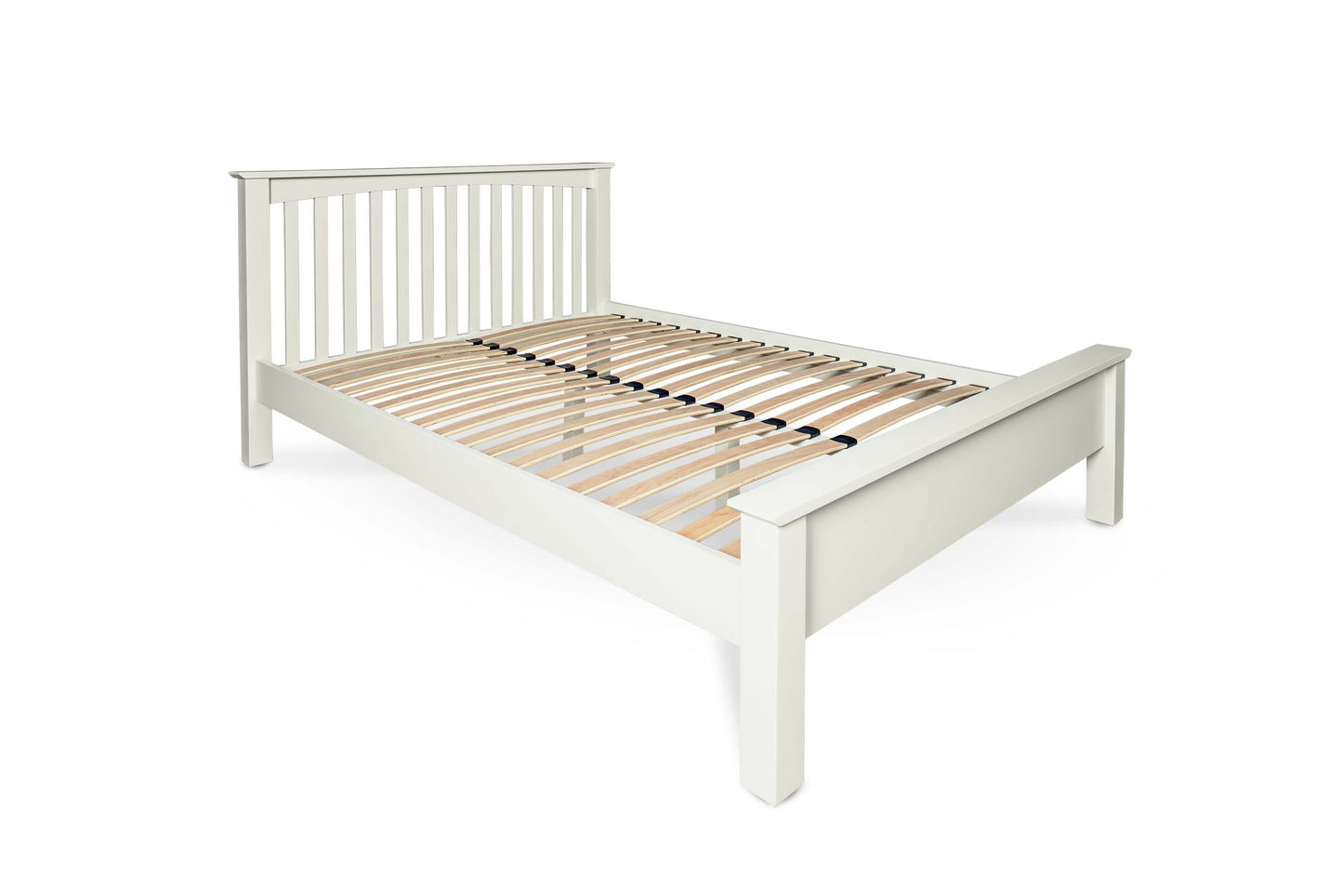 Brantham Bed Frame - Low Foot End - 4ft Small Double - Soft White