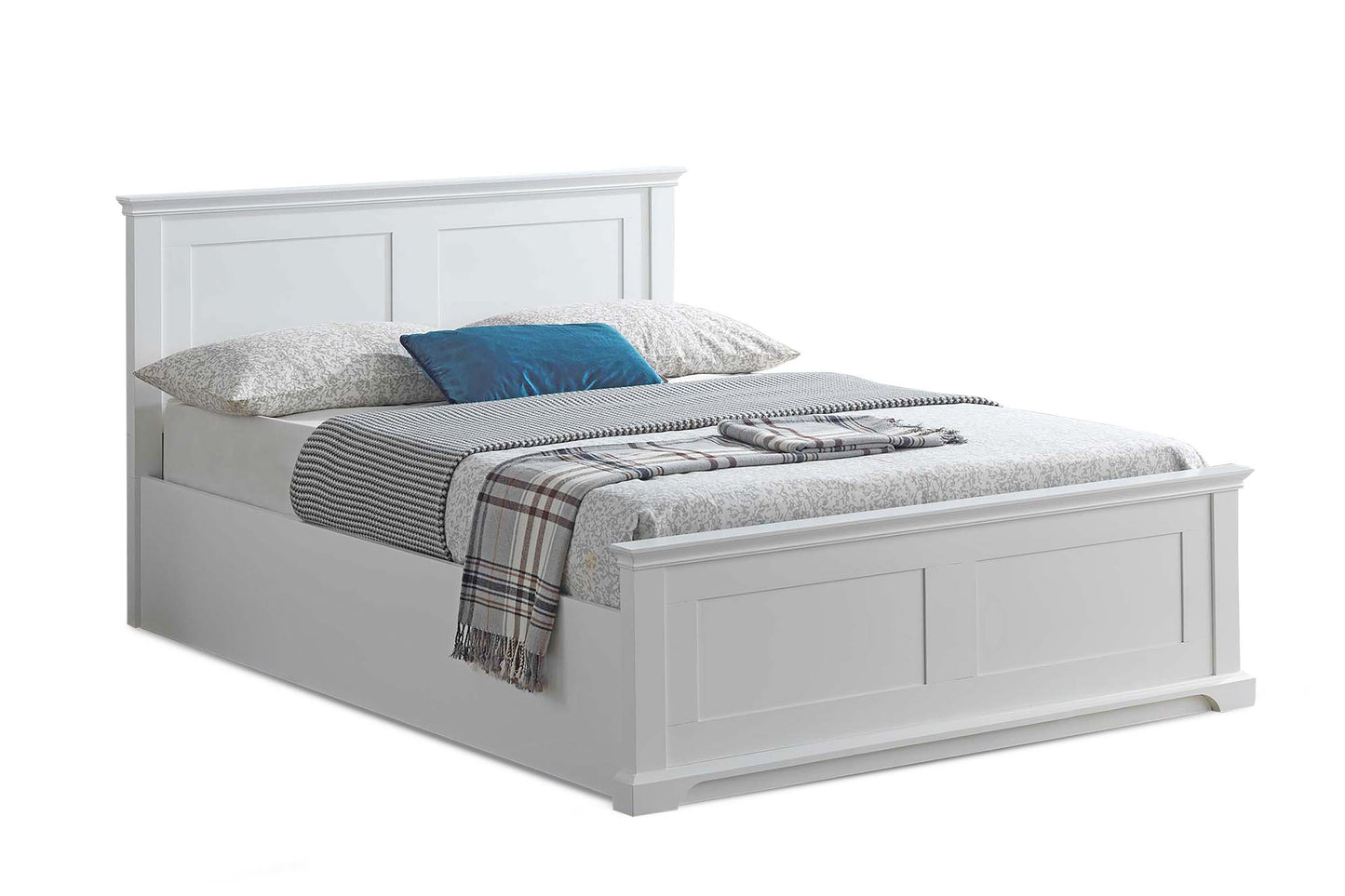 Chambery Bright White Ottoman Storage Bed Frame - 4ft6 Double