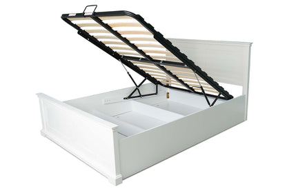 Chambery Bright White Ottoman Storage Bed Frame - 6ft Super King