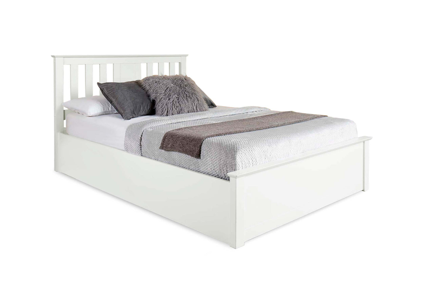 Chesterfield Ottoman Storage Bed Frame - 4ft Small Double - Bright White