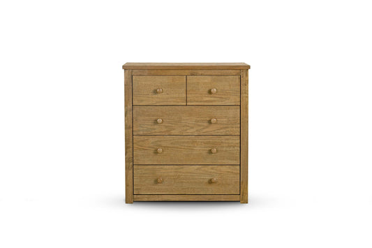 Chesterfield 2 Over 3 Chest of Drawers - Medium Oak