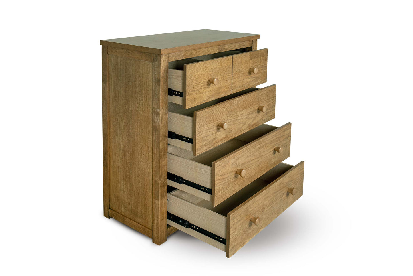 Chesterfield 2 Over 3 Chest of Drawers - Medium Oak