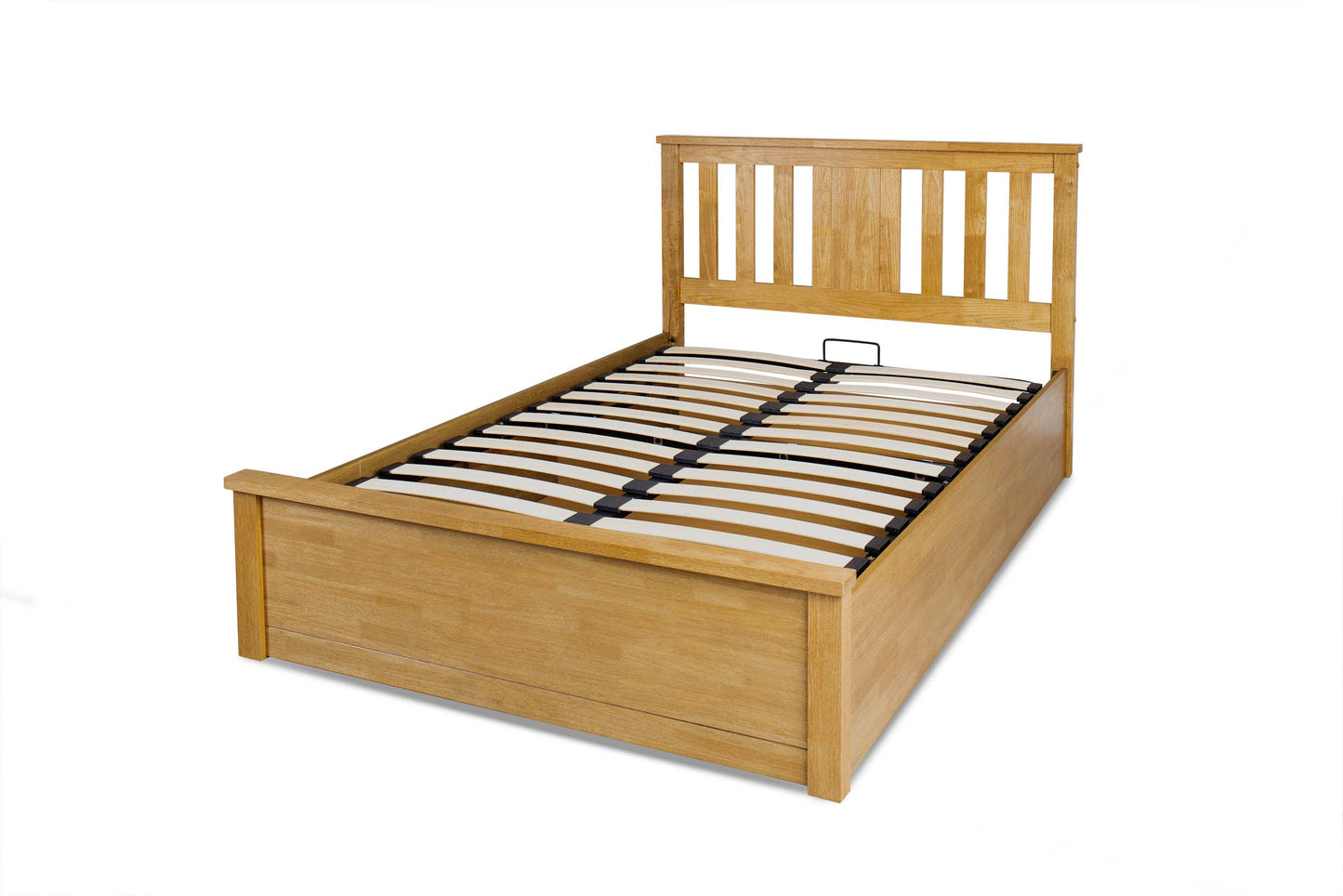 Chesterfield Ottoman Storage Bed Frame - 4ft Small Double - Medium Oak