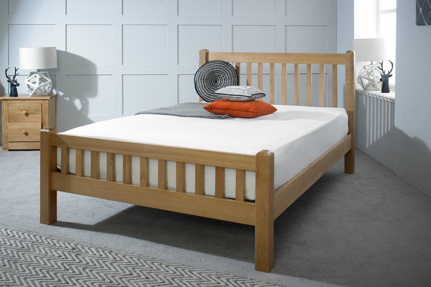 Emile Bed Frame - 5ft King Size - Natural Oak