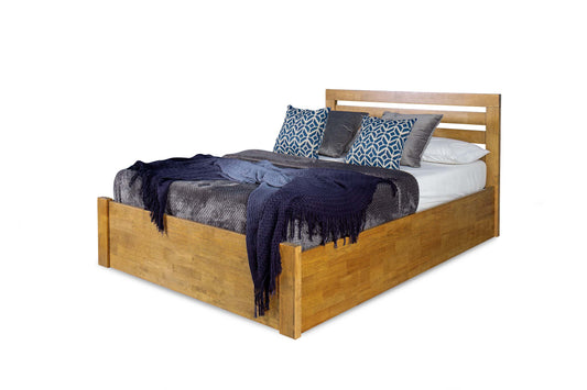 Wingfield Ottoman Storage Bed Frame - 5ft King Size - Medium Oak