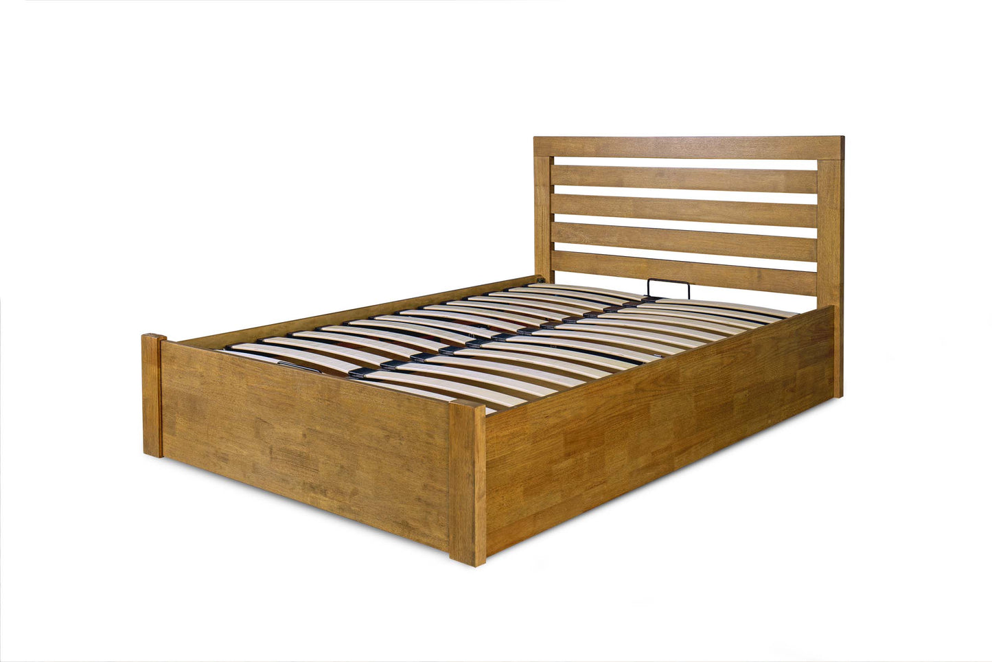 Wingfield Ottoman Storage Bed Frame - 5ft King Size - Medium Oak