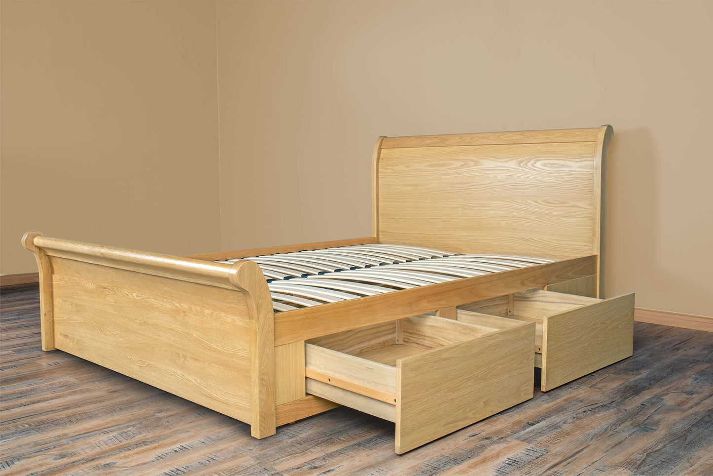 Mayfield Storage Bed Frame - 6ft Super King - Natural Oak