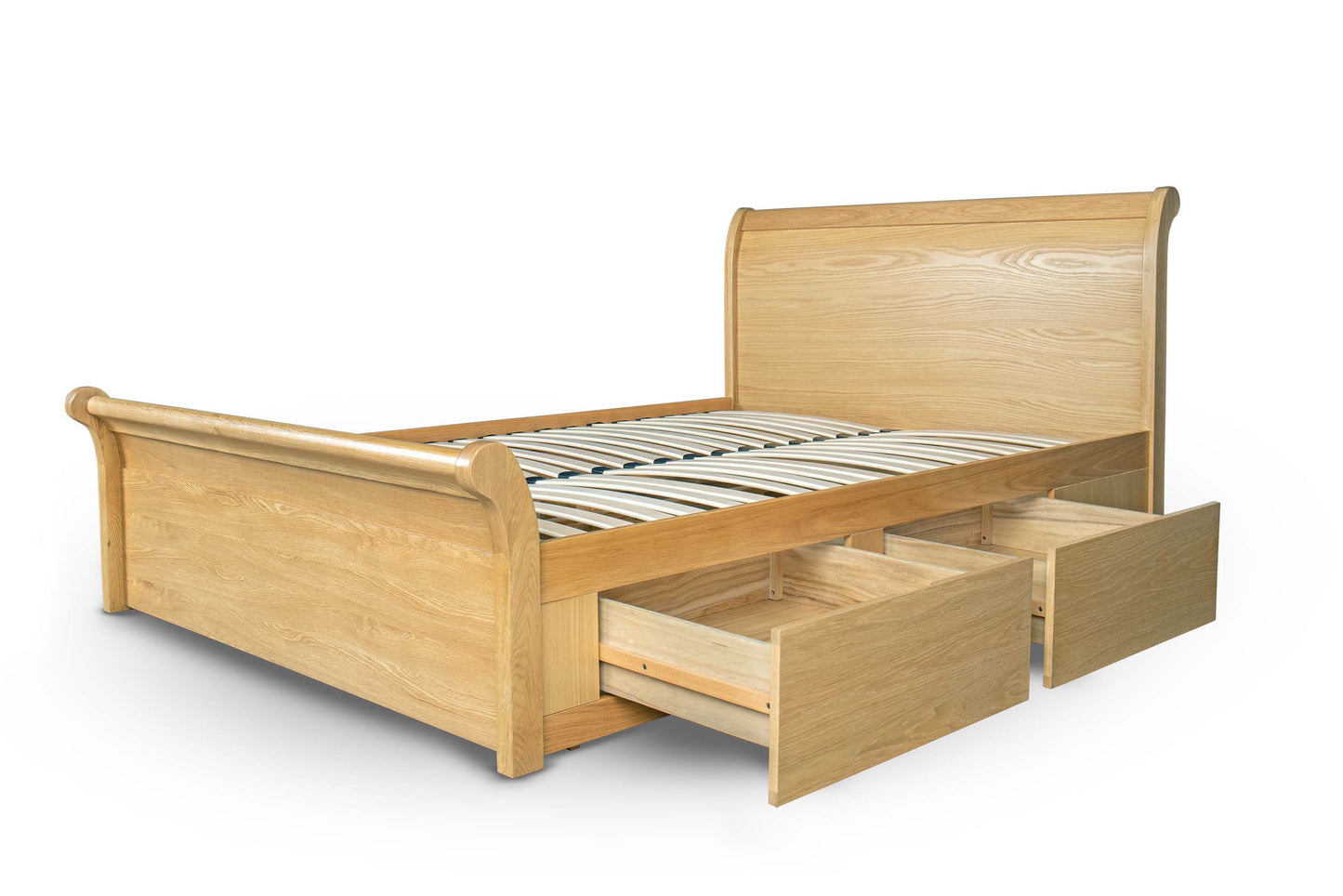 Mayfield Storage Bed Frame - 5ft King Size - Natural Oak