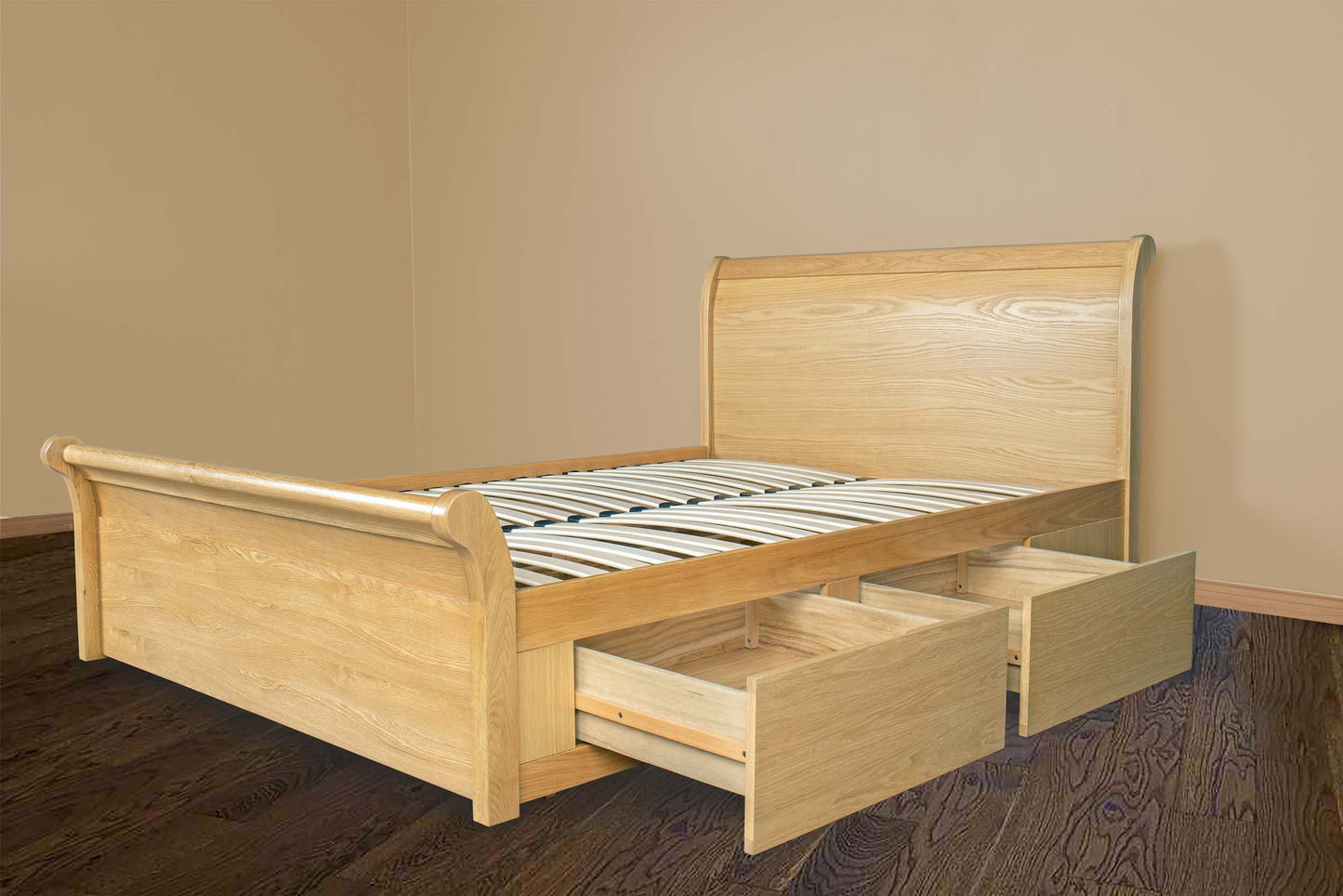 Mayfield Storage Bed Frame - 6ft Super King - Natural Oak