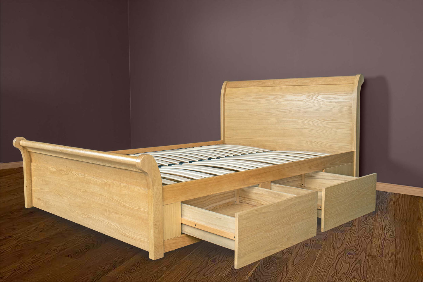 Mayfield Storage Bed Frame - 6ft Super King - Natural Oak