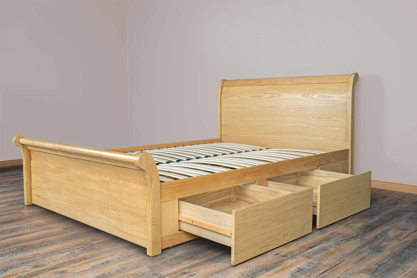 Mayfield Storage Bed Frame - 6ft Super King - Natural Oak