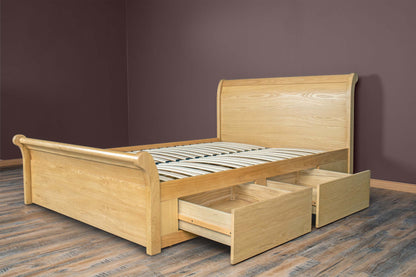 Mayfield Storage Bed Frame - 5ft King Size - Natural Oak