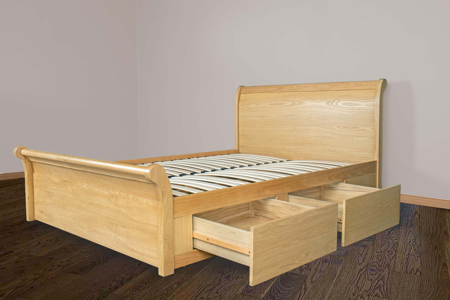 Mayfield Storage Bed Frame - 6ft Super King - Natural Oak