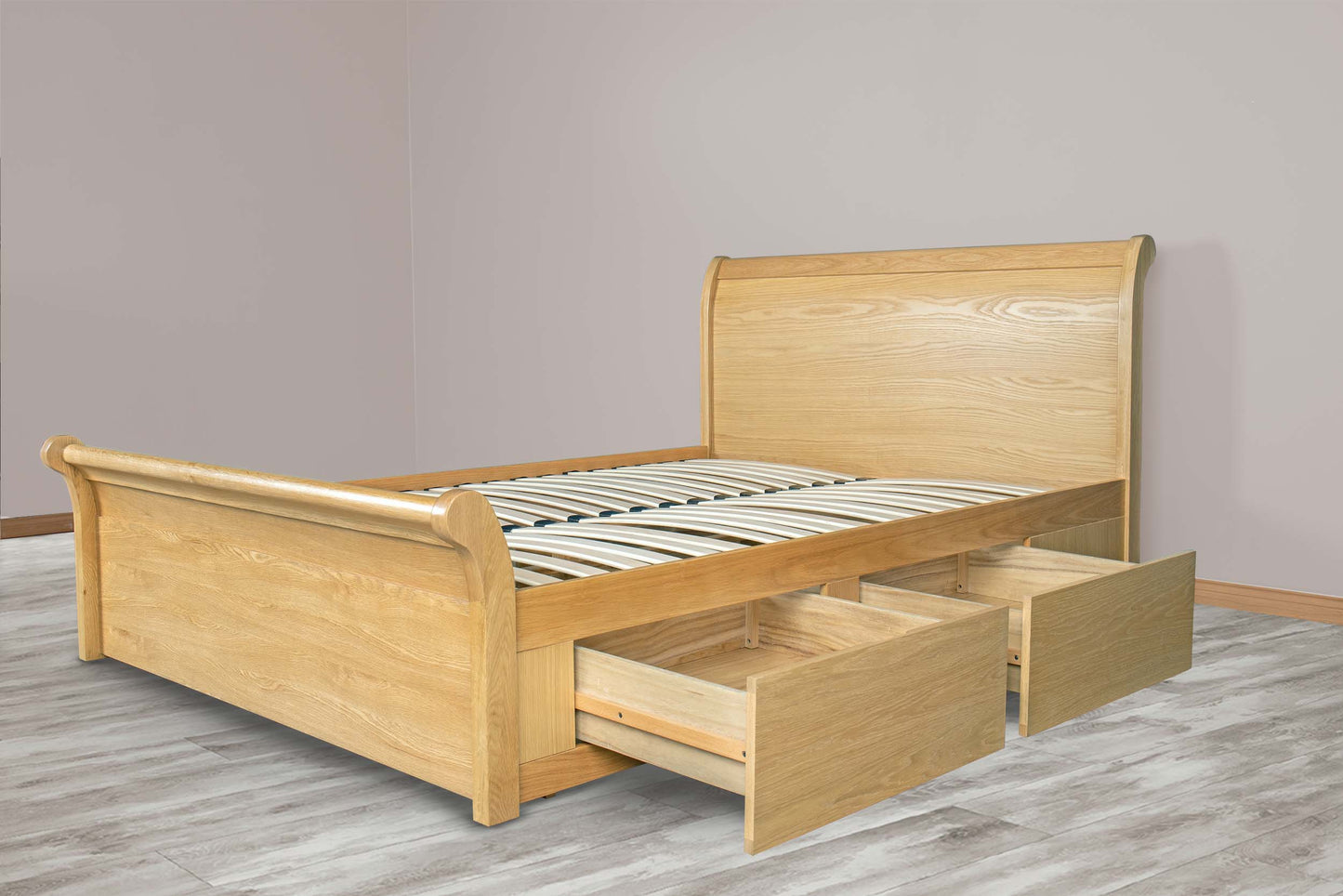 Mayfield Storage Bed Frame - 6ft Super King - Natural Oak