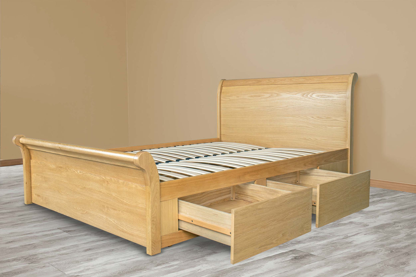 Mayfield Storage Bed Frame - 6ft Super King - Natural Oak