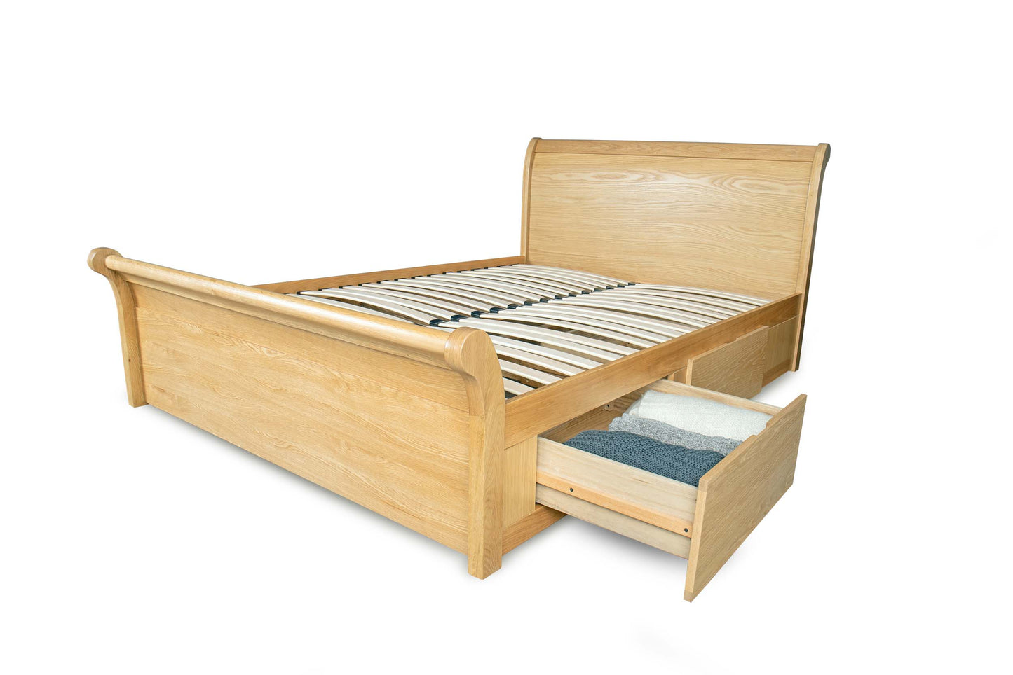 Mayfield Storage Bed Frame - 6ft Super King - Natural Oak