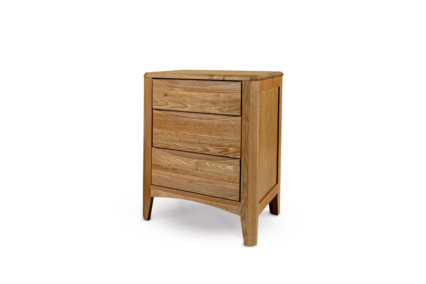 2+1 Drawer Bedside Table - Diamond Style - Natural Oak