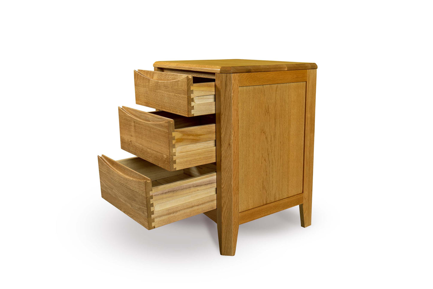 2+1 Drawer Bedside Table - Diamond Style - Natural Oak