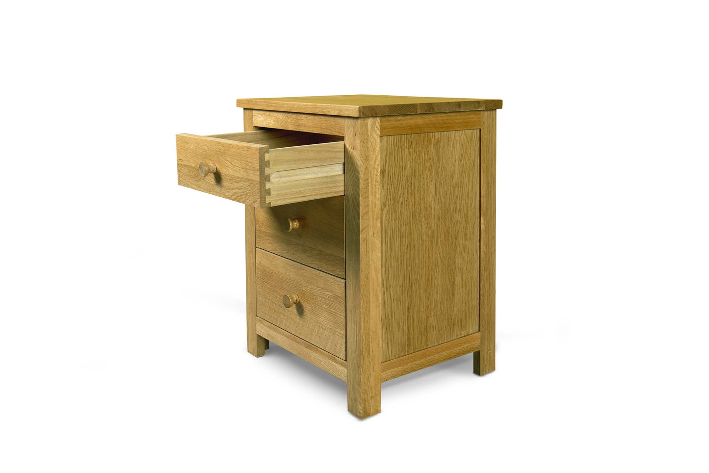 2+1 Drawer Bedside Table - Standard Style - Natural Oak