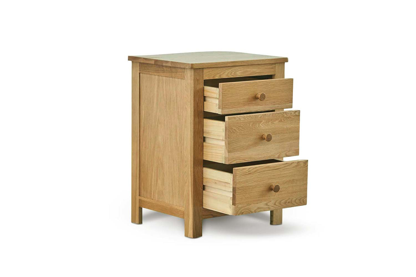 2+1 Drawer Bedside Table - Standard Style - Natural Oak