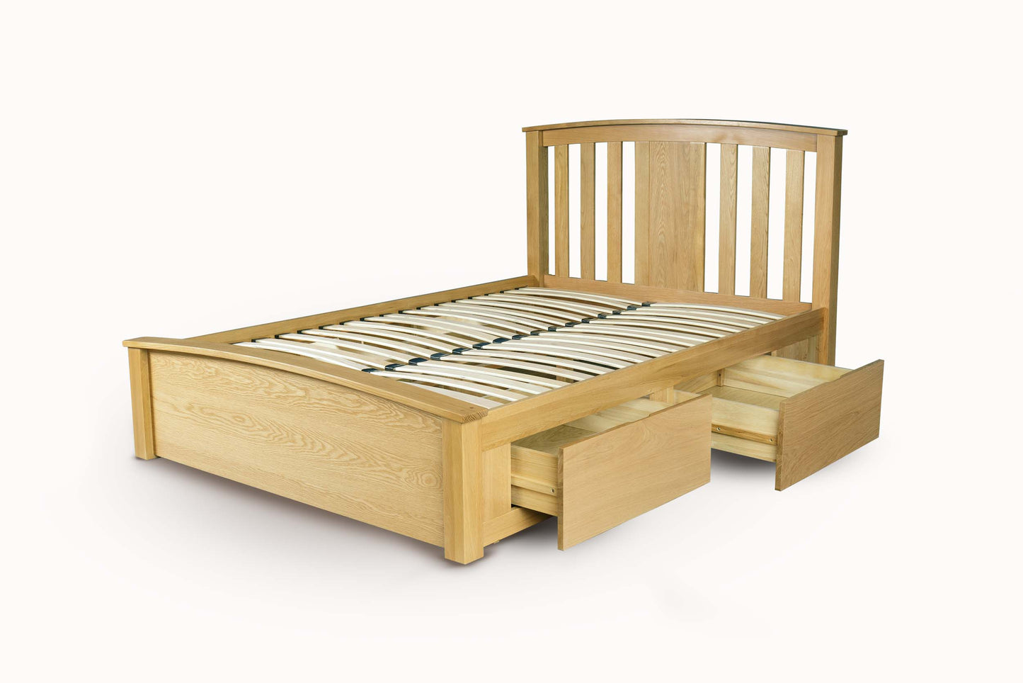 Raffles Storage Bed Frame - 4ft6 Double - Natural Oak