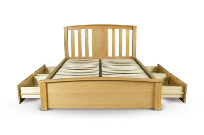 Raffles Storage Bed Frame - 4ft6 Double - Natural Oak