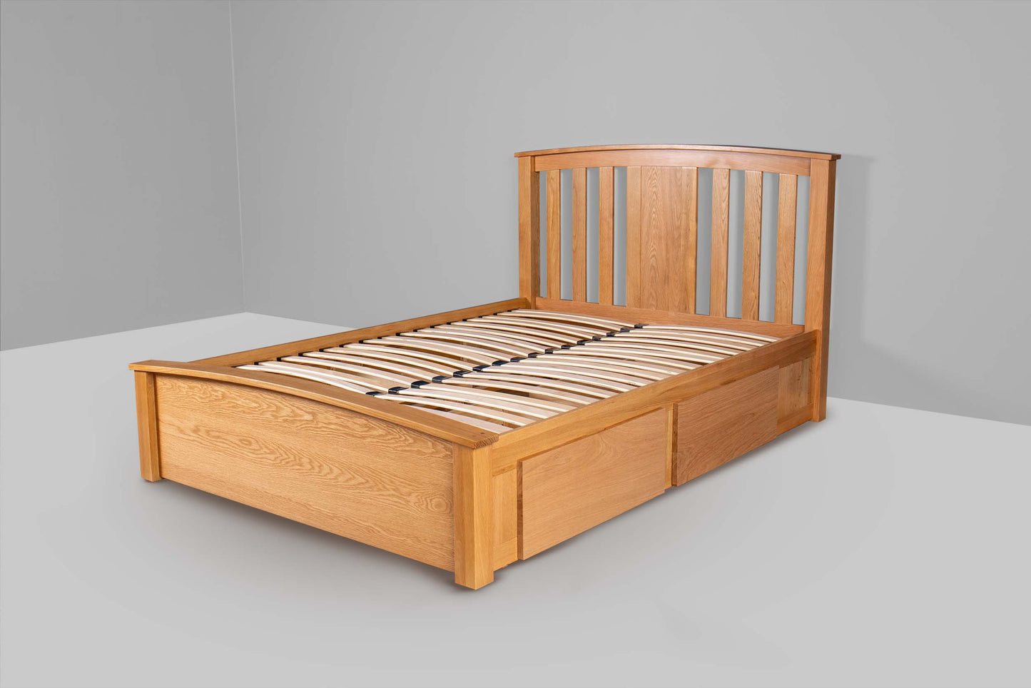 Raffles Storage Bed Frame - 4ft6 Double - Natural Oak