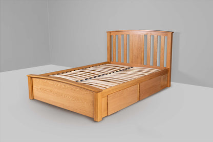 Raffles Storage Bed Frame - 5ft King Size - Natural Oak