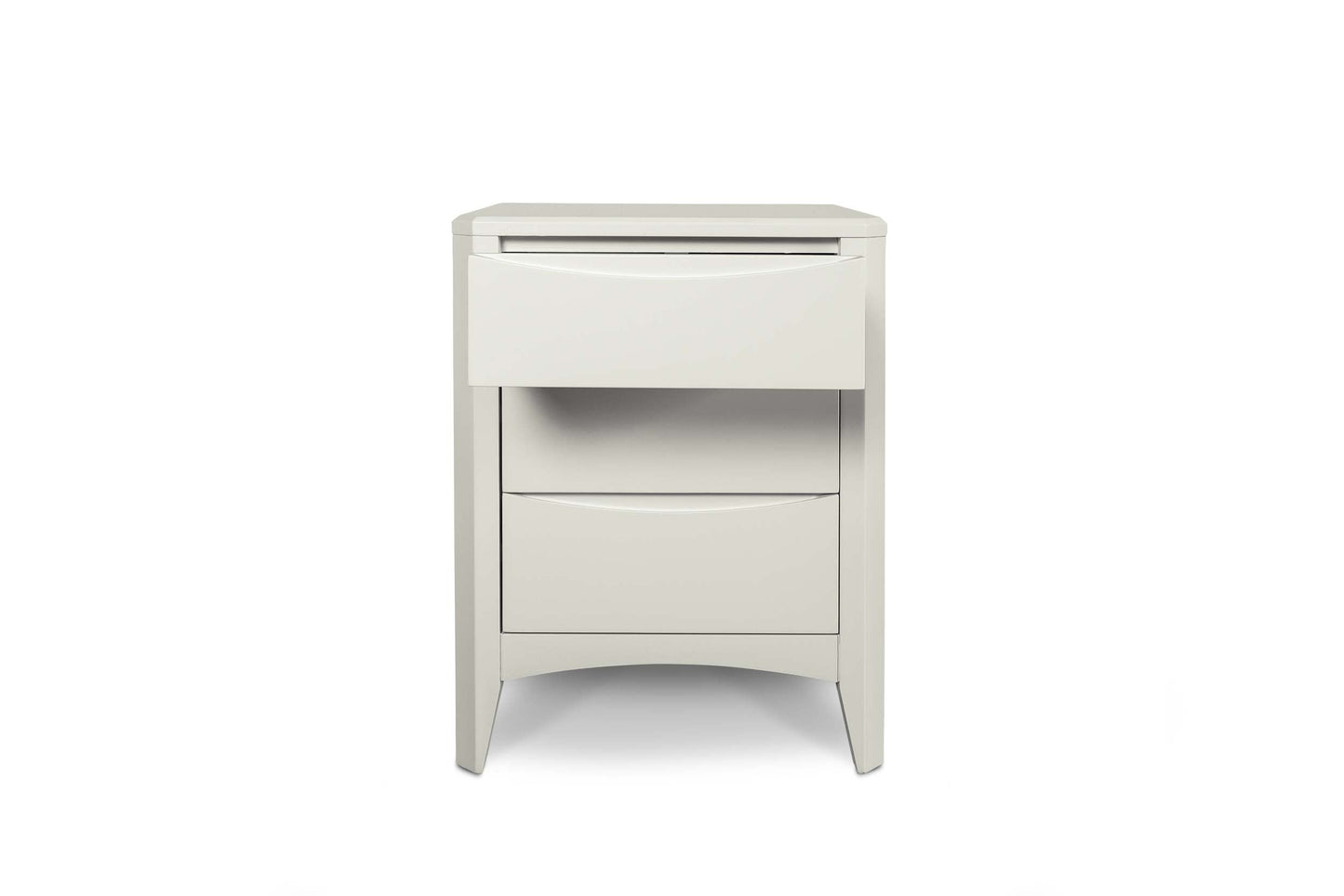 2+1 Drawer Bedside Table - Diamond Style - Soft White