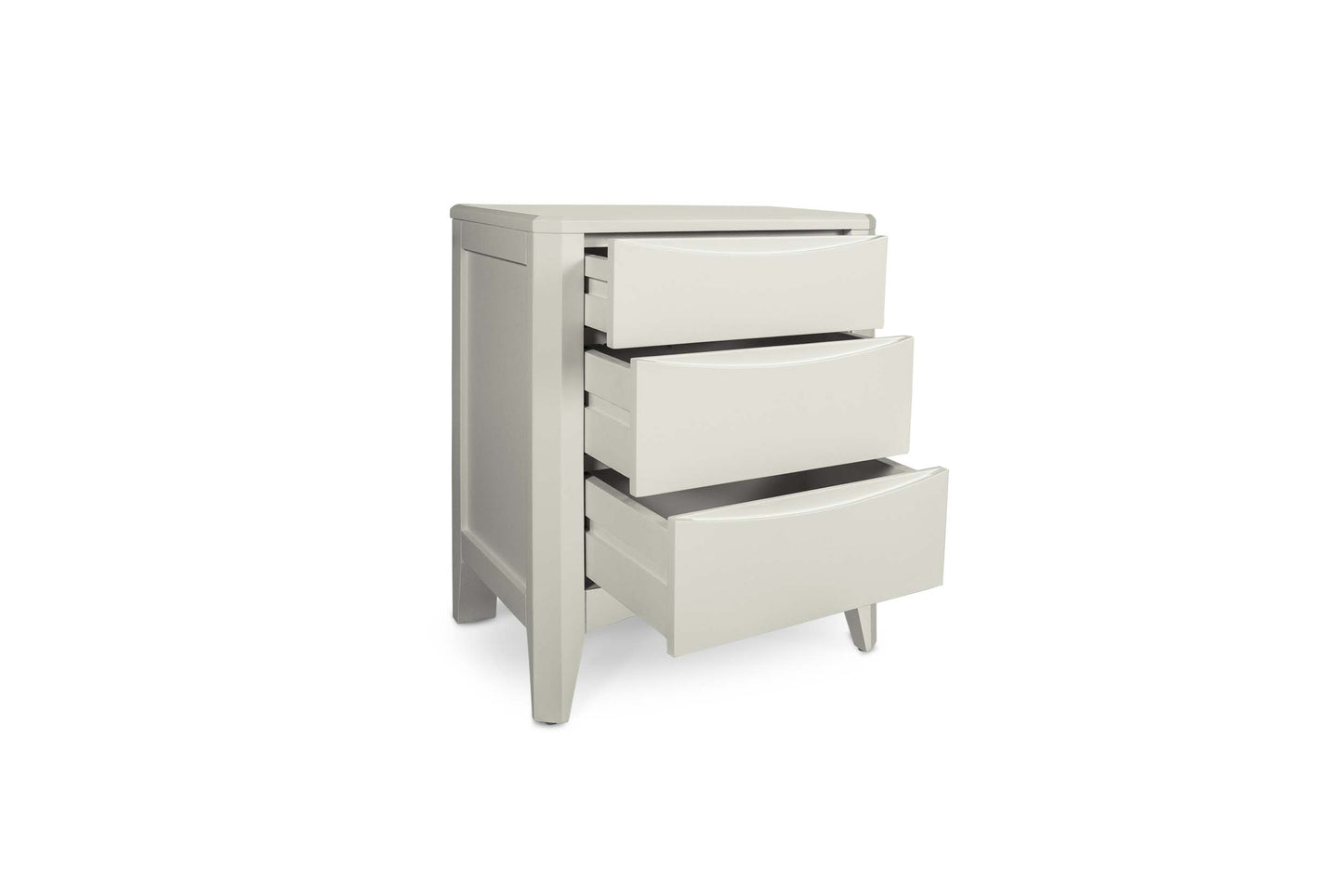 2+1 Drawer Bedside Table - Diamond Style - Soft White