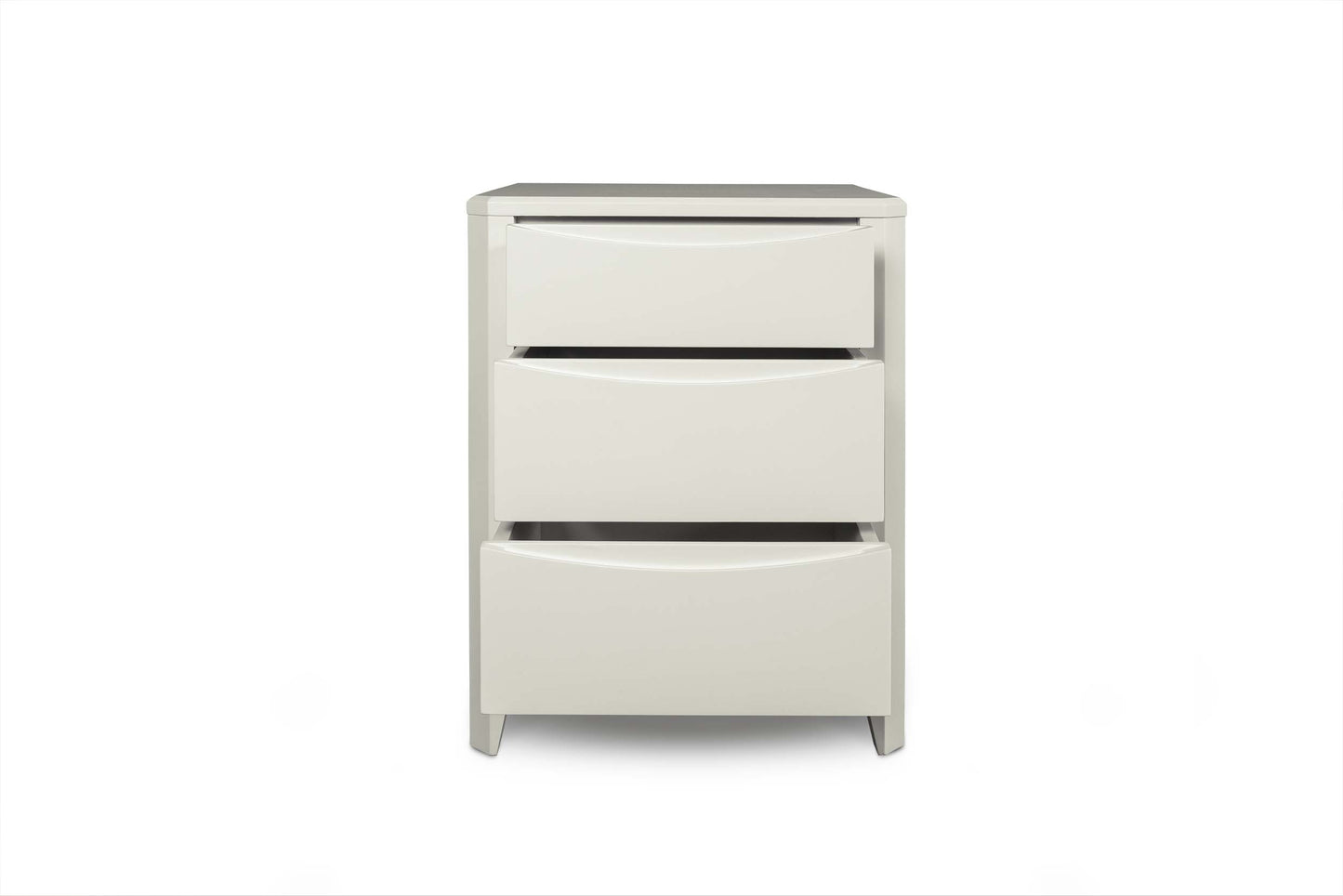 2+1 Drawer Bedside Table - Diamond Style - Soft White