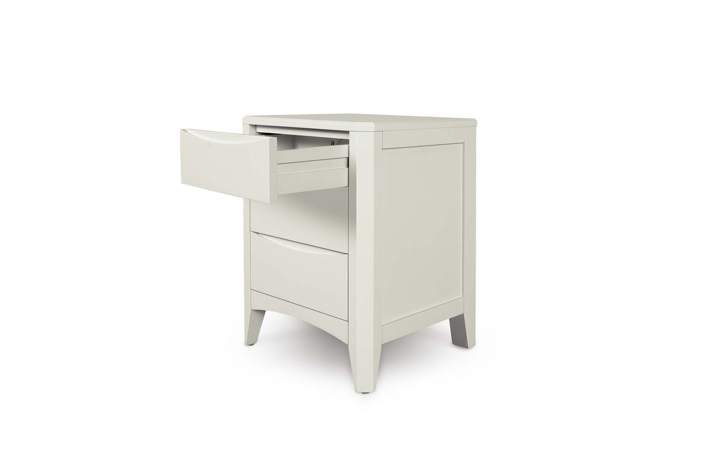 2+1 Drawer Bedside Table - Diamond Style - Soft White