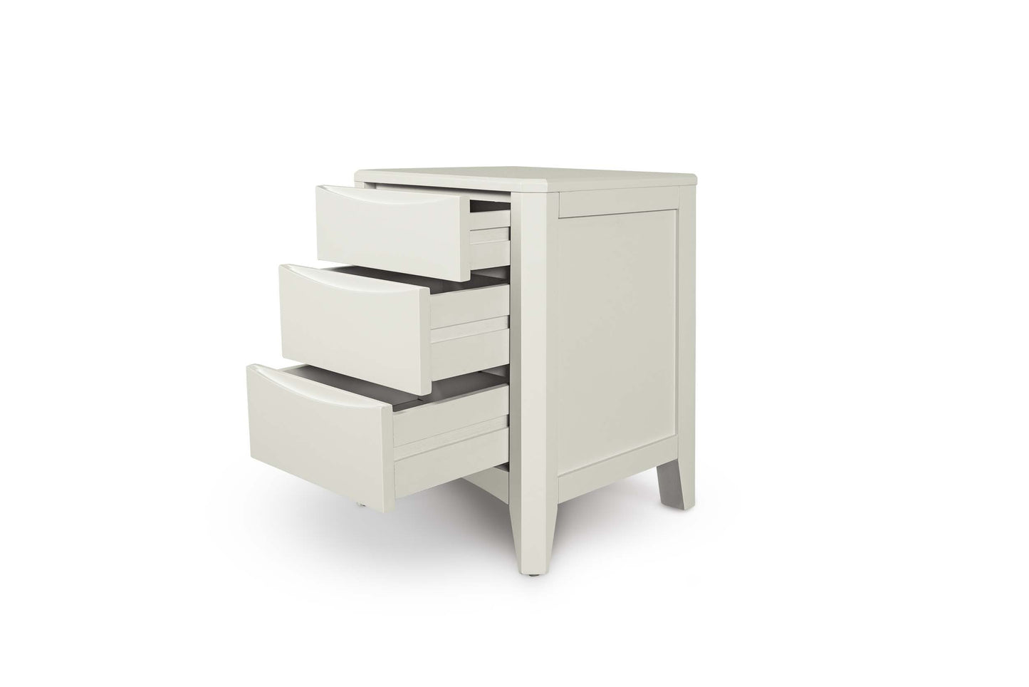 2+1 Drawer Bedside Table - Diamond Style - Soft White