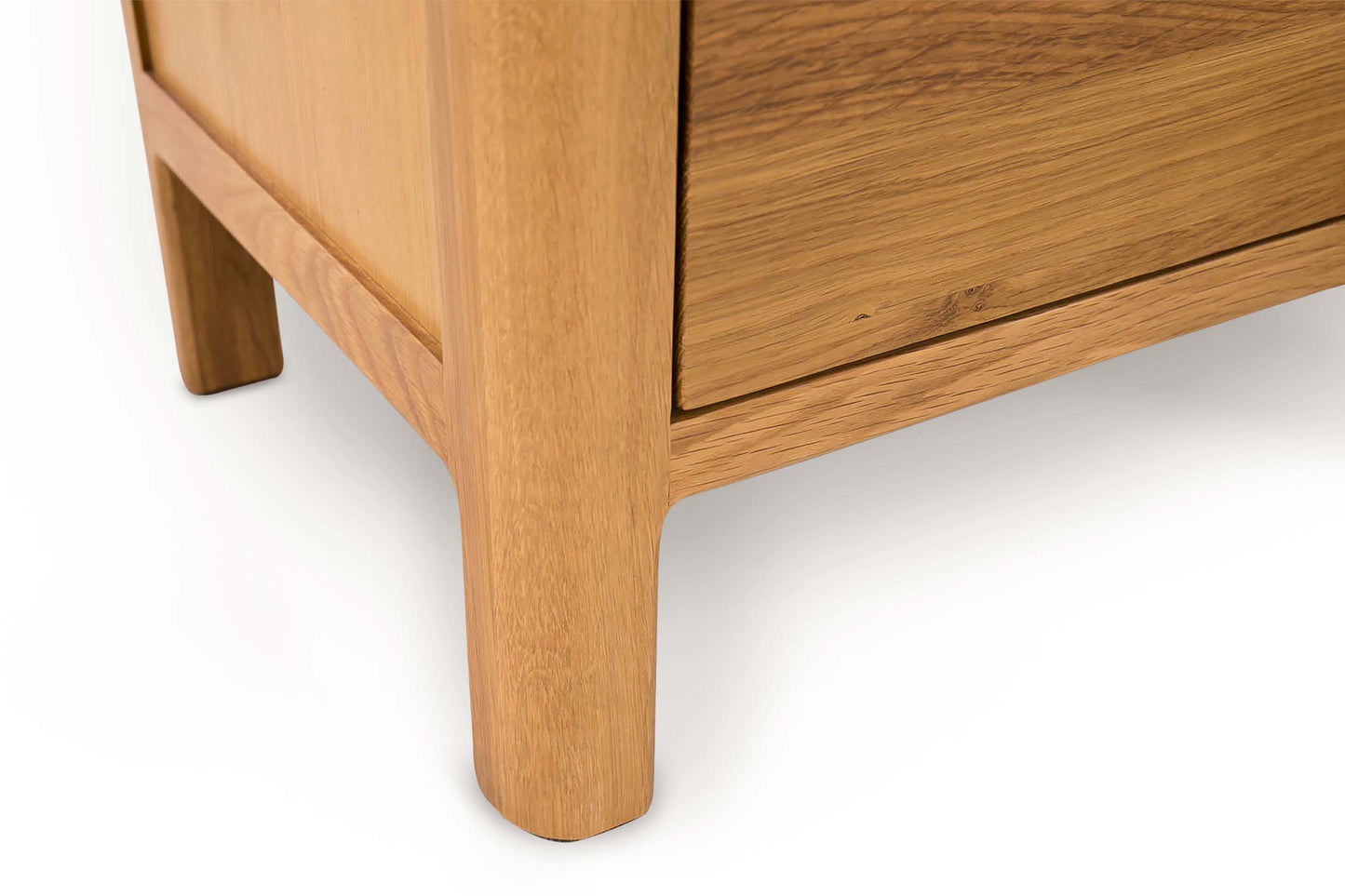 2+1 Drawer Bedside Table - Curve Style - Natural Oak