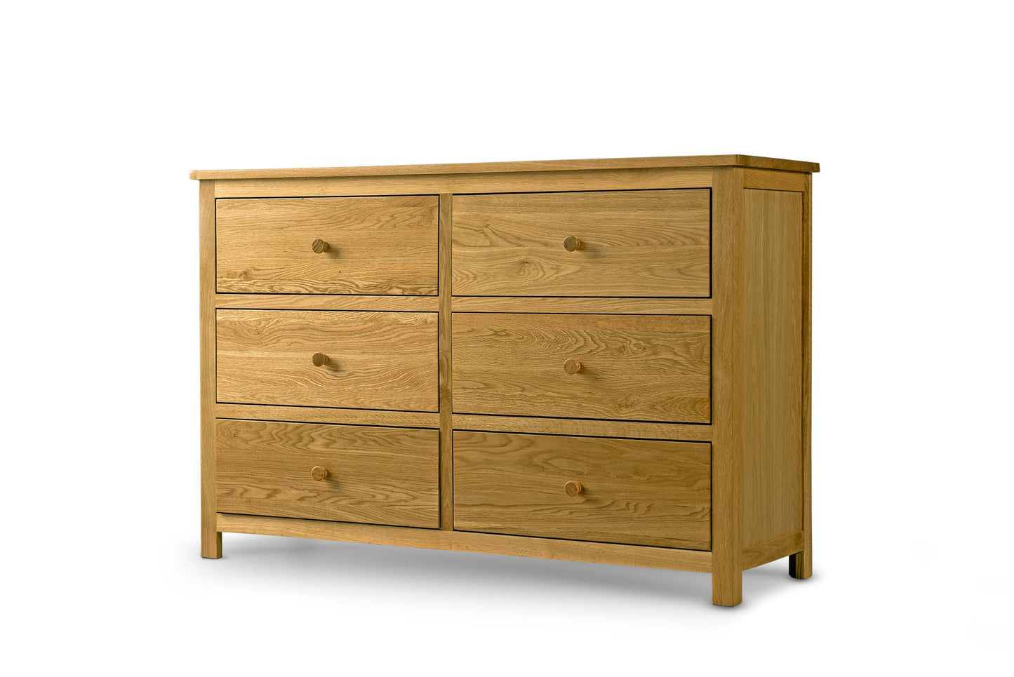6 Drawer Chest of Drawers - Standard Style - Natural Oak