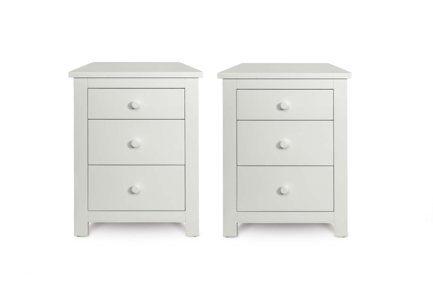 2+1 Drawer Bedside Table - Standard Style - Soft White