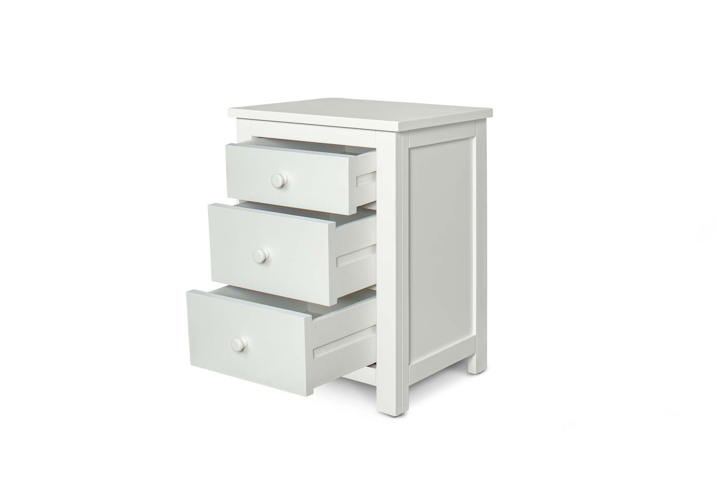 2+1 Drawer Bedside Table - Standard Style - Soft White