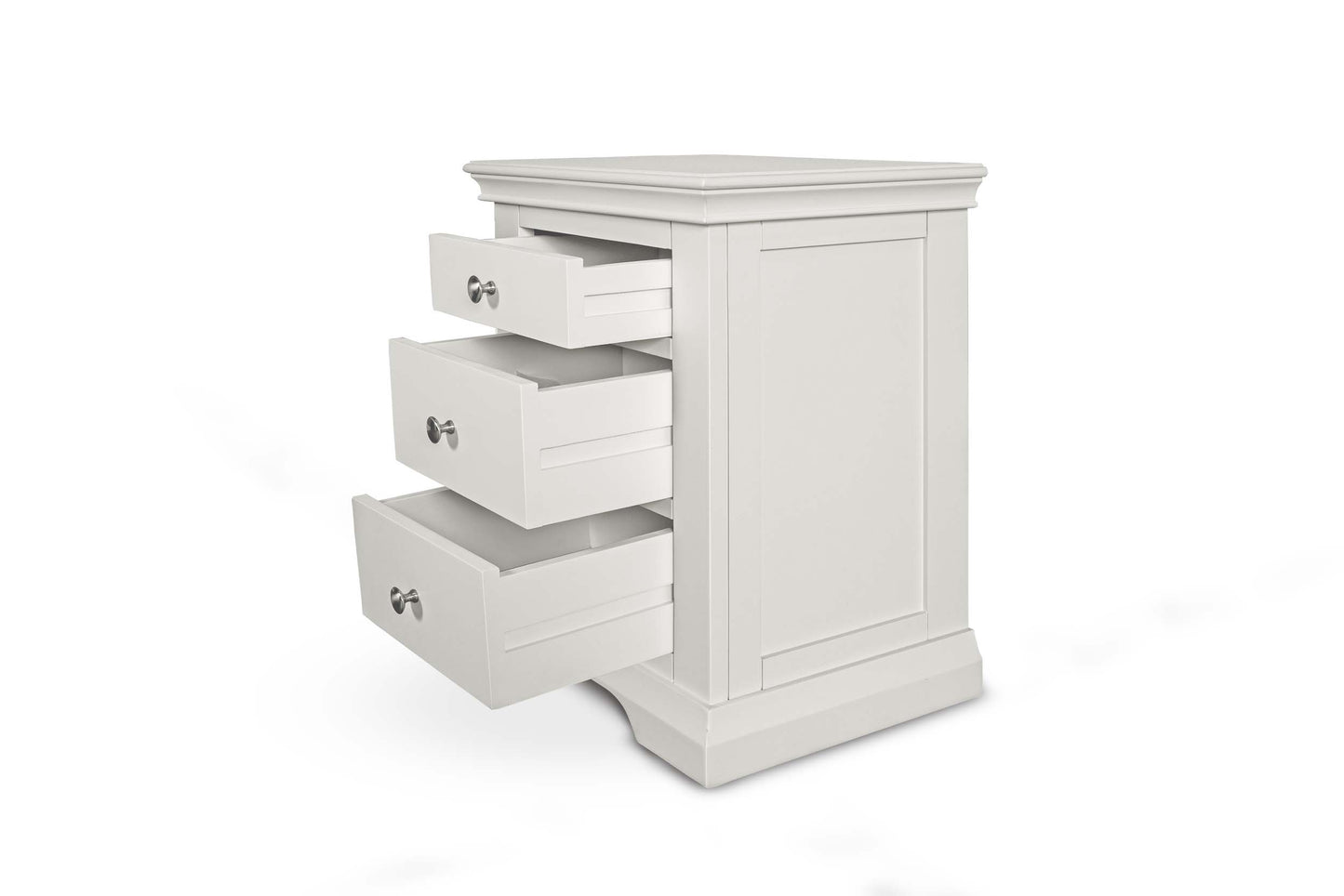 Winchester 2+1 Drawer Bedside Table - Soft White